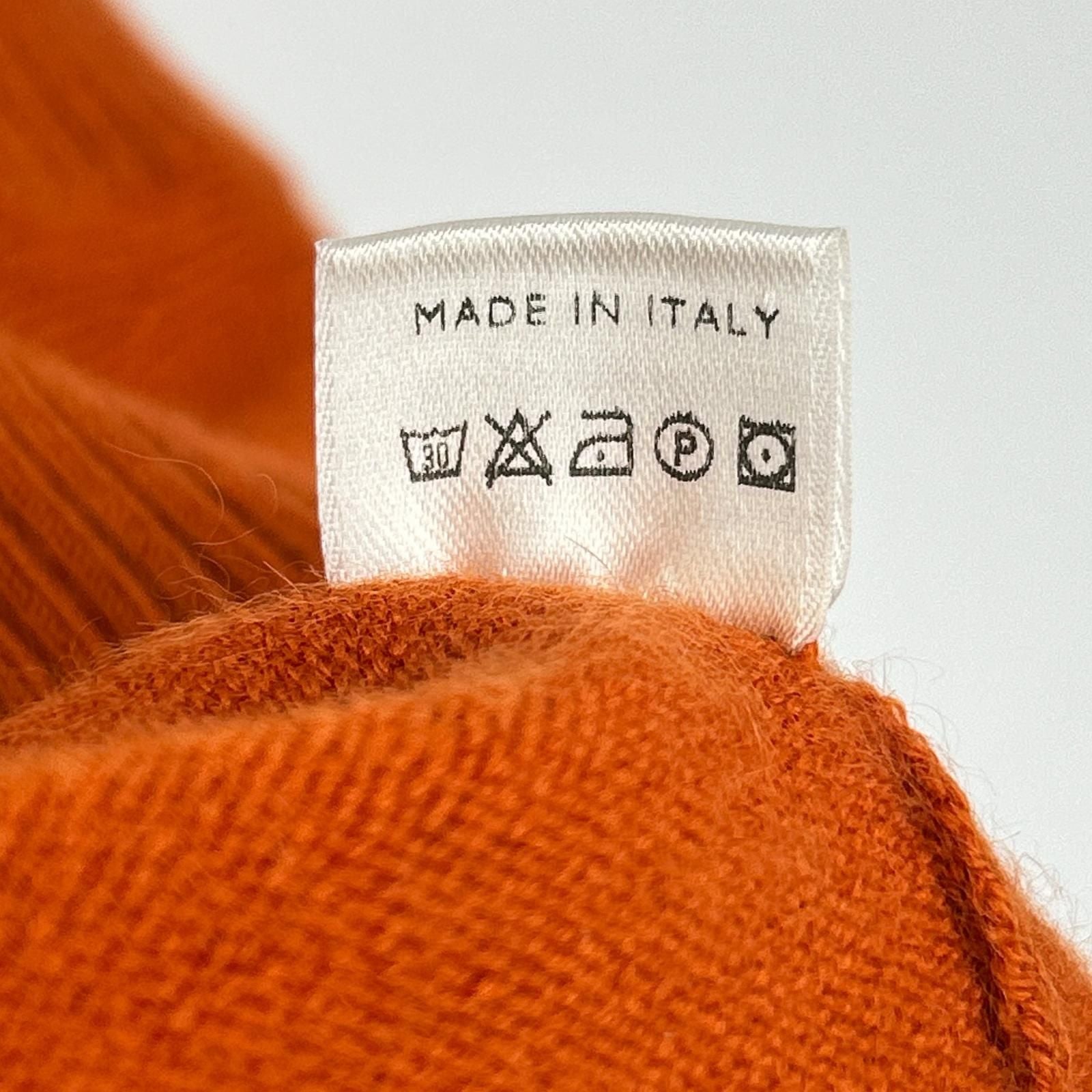 Loro Piana Orange Neck Long Sleeve 95 Cashmere Knit Top 40 Sweater — view 5