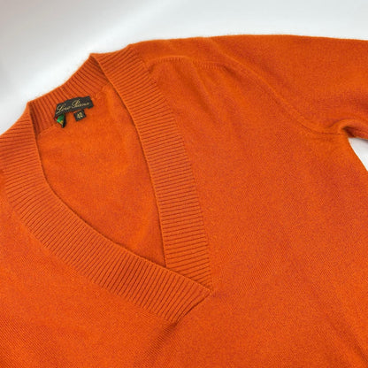 Loro Piana Orange Neck Long Sleeve 95 Cashmere Knit Top 40 Sweater — view 6