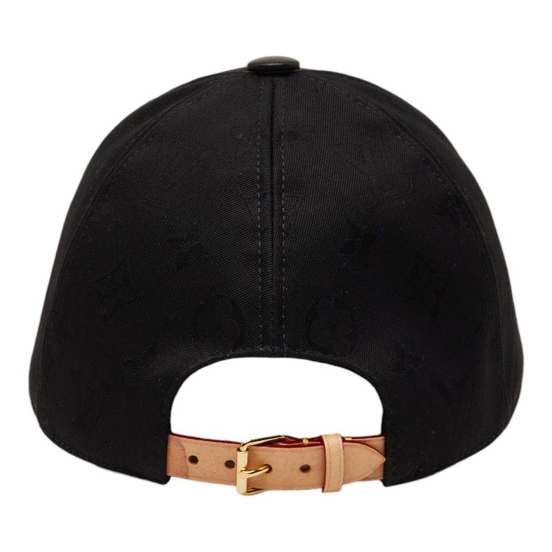Louis Vuitton Monogram LV Fast Baseball Cap Black Leather Cotton — view 3
