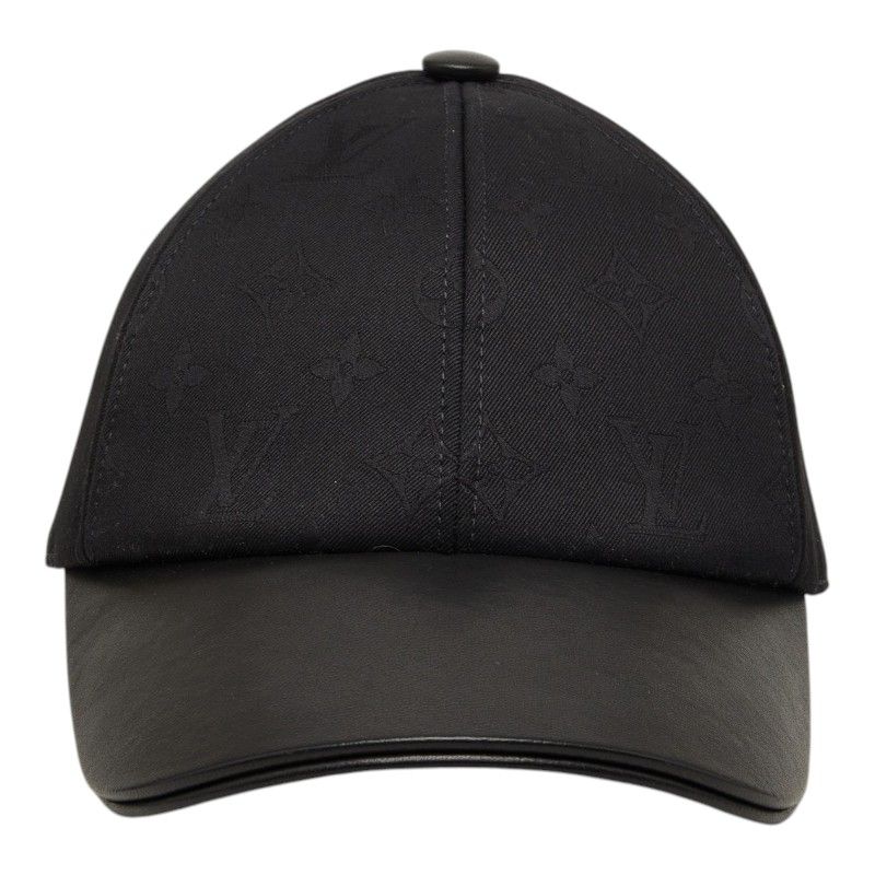 Louis Vuitton Monogram LV Fast Baseball Cap Black Leather Cotton — view 2