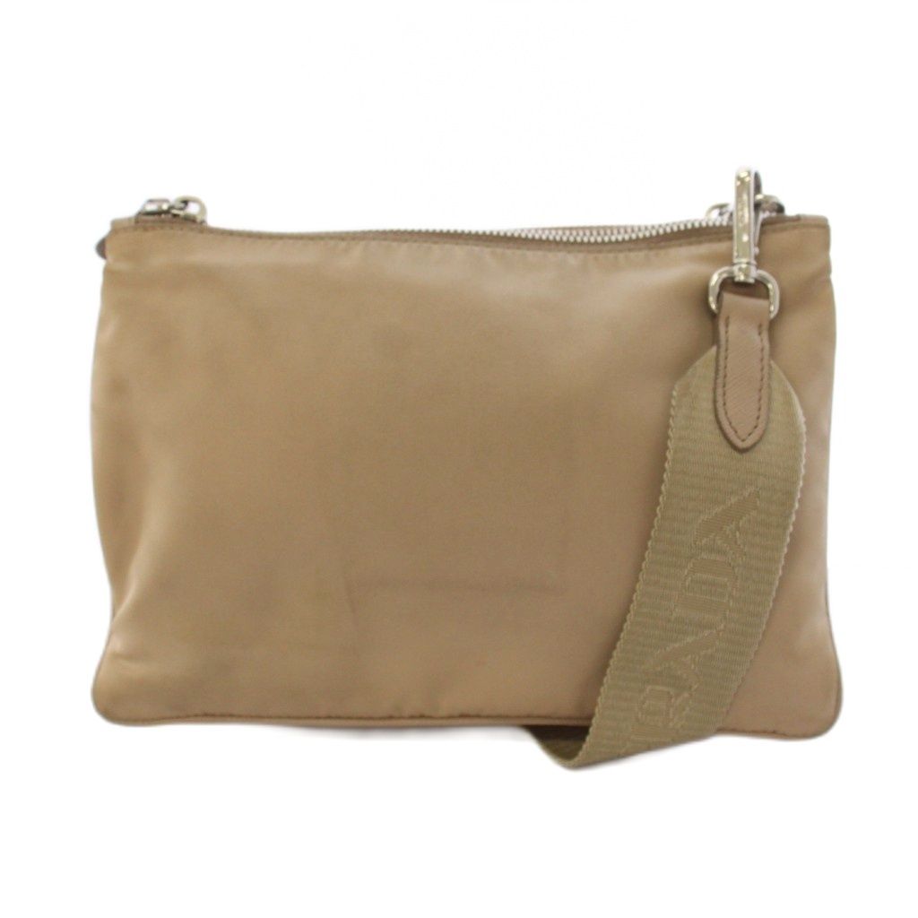Prada Re Edition Re-Nylon Shoulder Bag Clochette Pouch Pink Beige YT — view 3