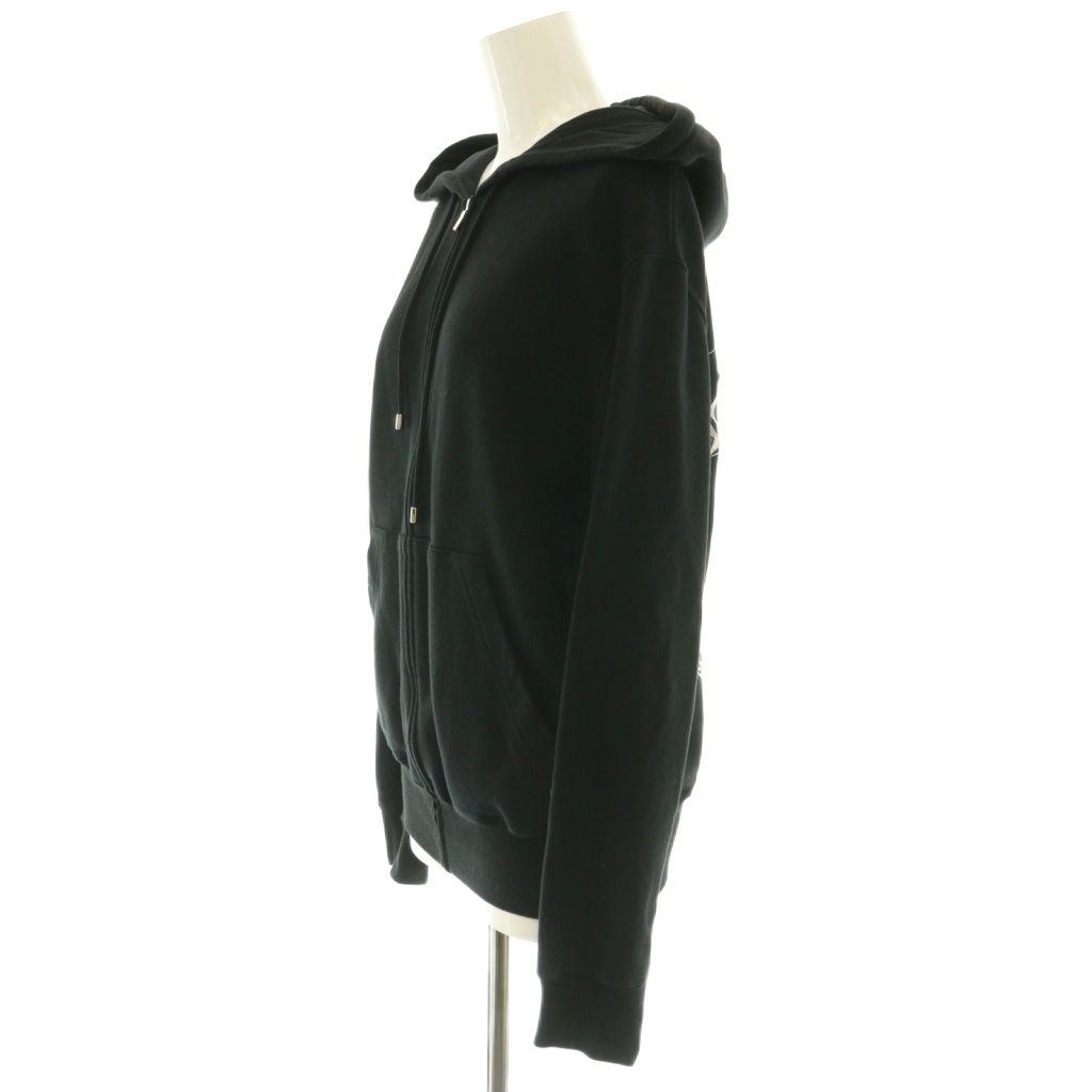 Chanel Coco Graffiti Logo Zip Up Hoodie Cotton S Black — view 3