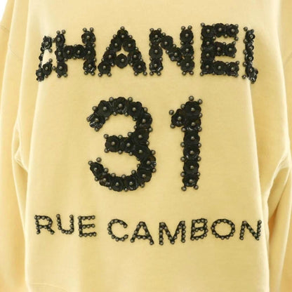 Chanel 31 Rue Cambon Logo Cropped Sweatshirt Long Sleeve Cotton M Ivory — view 5