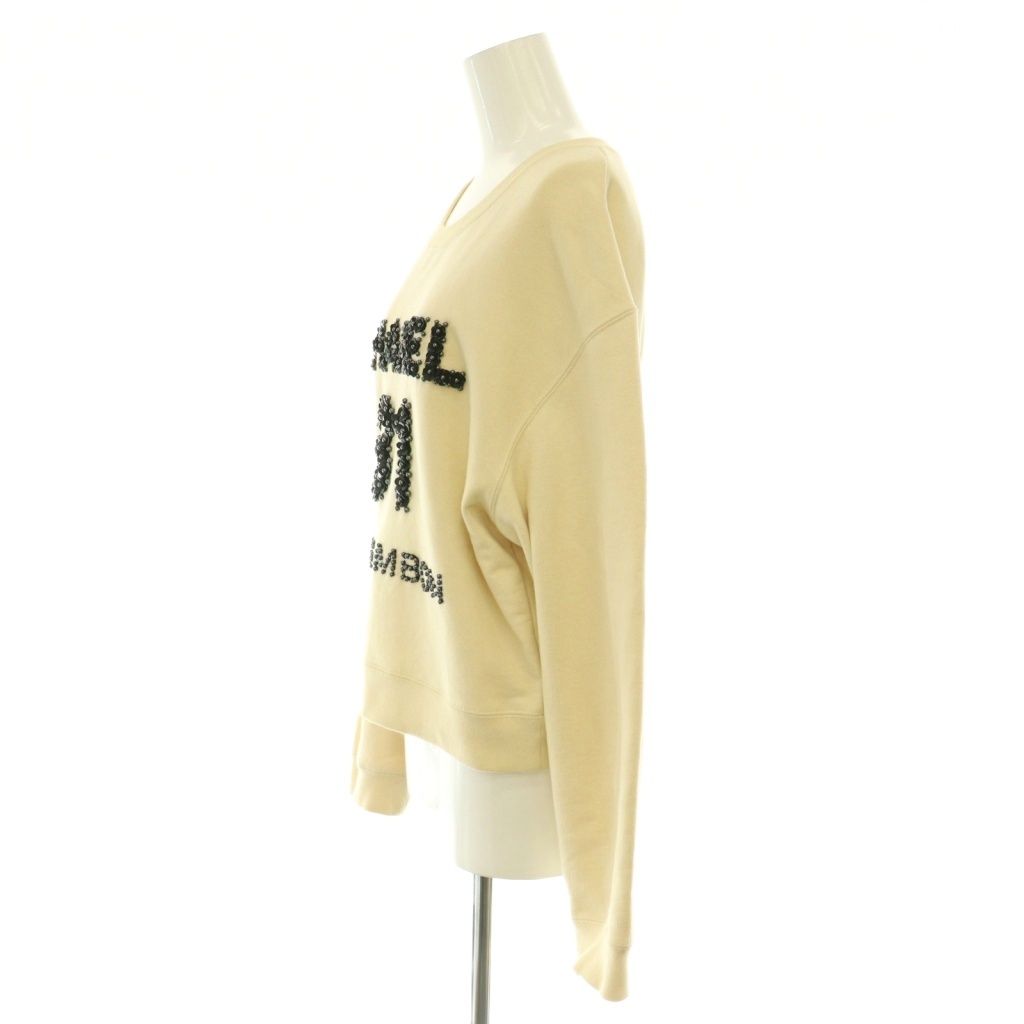 Chanel 31 Rue Cambon Logo Cropped Sweatshirt Long Sleeve Cotton M Ivory — view 3