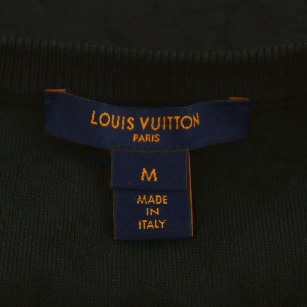 Louis Vuitton Knit Sweater with Monogram Chain Long Sleeve Silk M Black — view 6