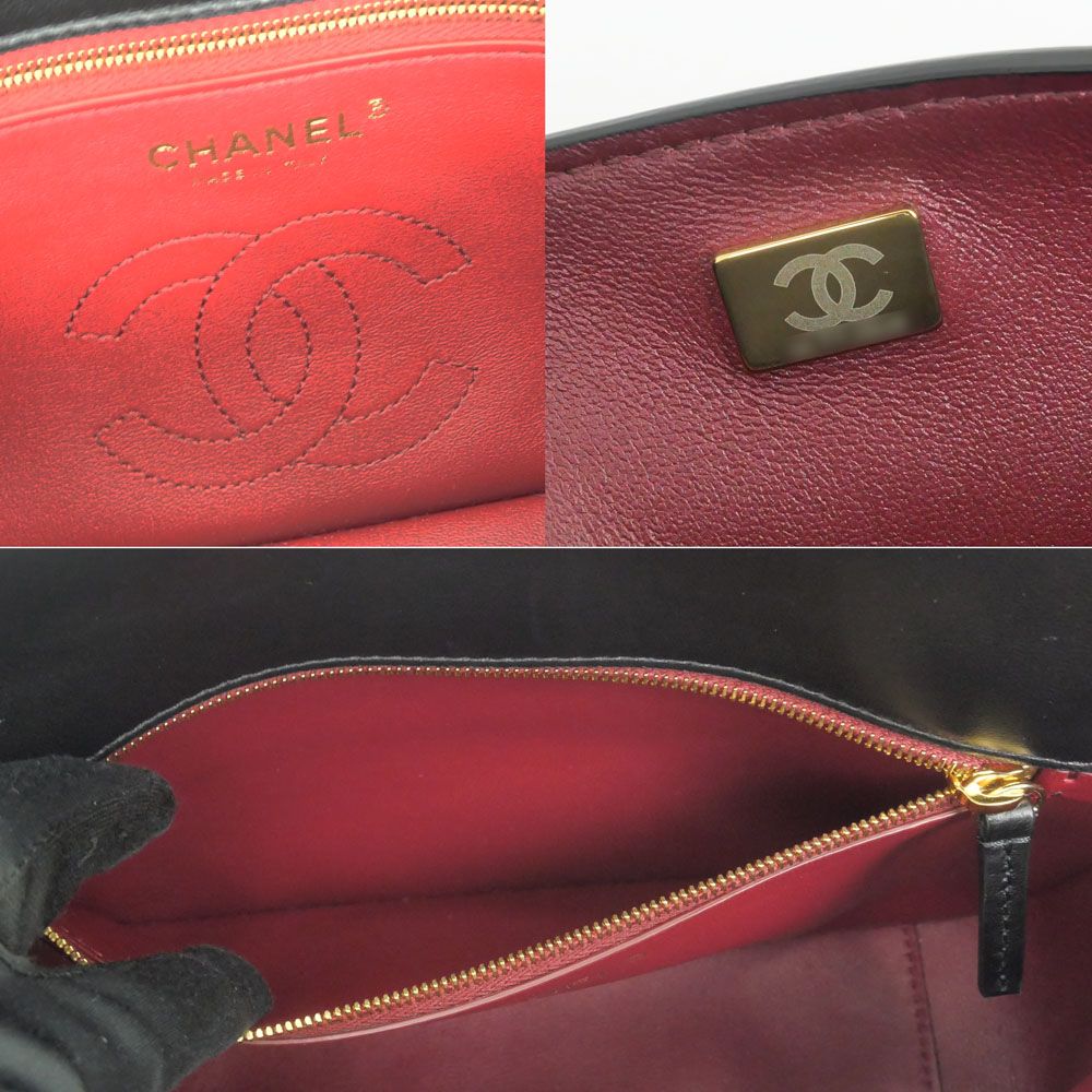 Chanel Timeless CC Messenger Bag Black Lambskin — view 6