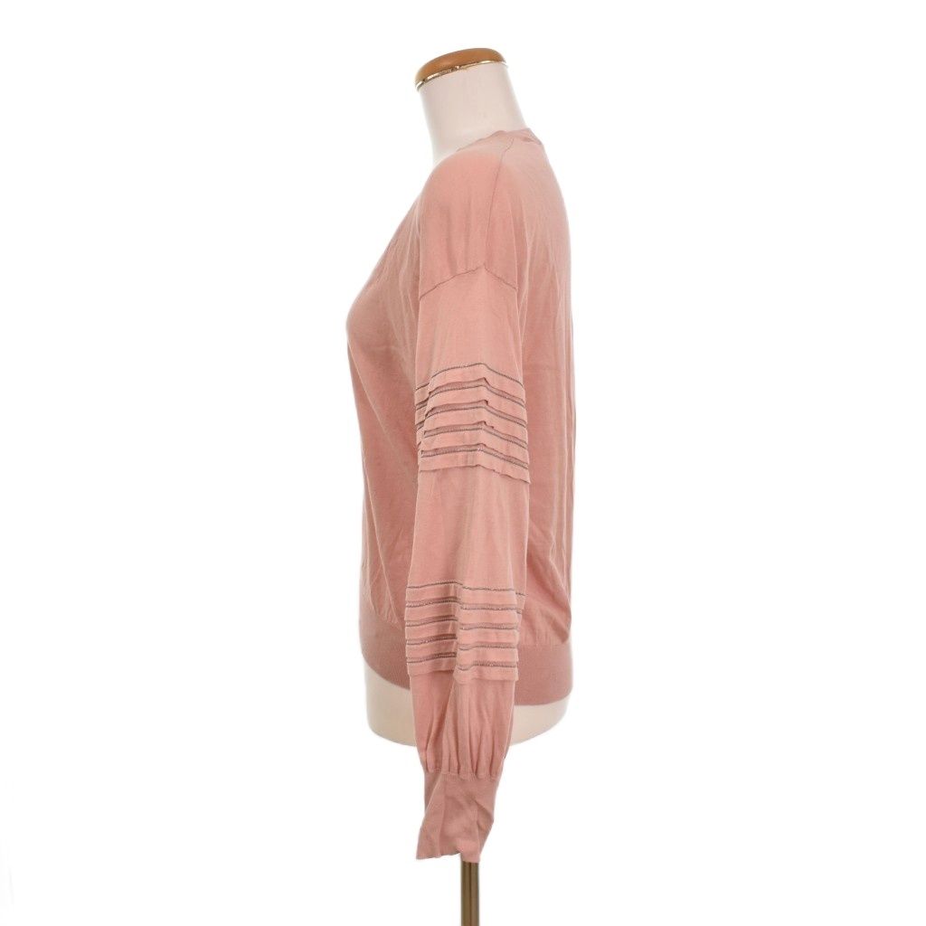 Brunello Cucinelli T-Shirt Long Sleeve Neck Xxs Pink — view 3