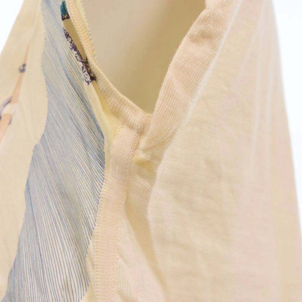 Hermes All Over Pattern Top Shirt Blouse Short Sleeve Contrast Beige — view 9