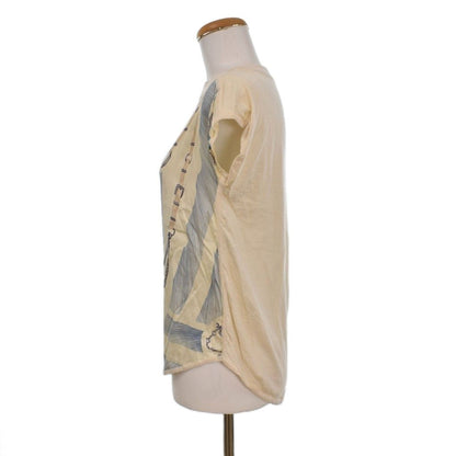 Hermes All Over Pattern Top Shirt Blouse Short Sleeve Contrast Beige — view 3