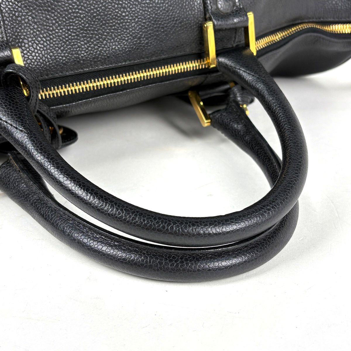 Chanel CC Logo Boston Bag 2-Way Caviar Leather Black — view 5