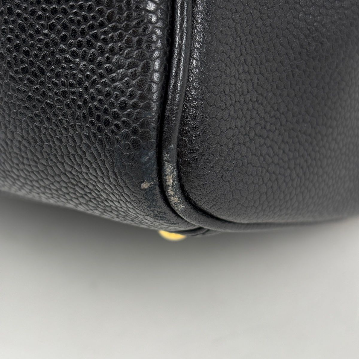 Chanel CC Logo Boston Bag 2-Way Caviar Leather Black — view 3