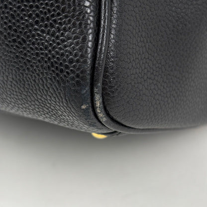 Chanel CC Logo Boston Bag 2-Way Caviar Leather Black — view 3