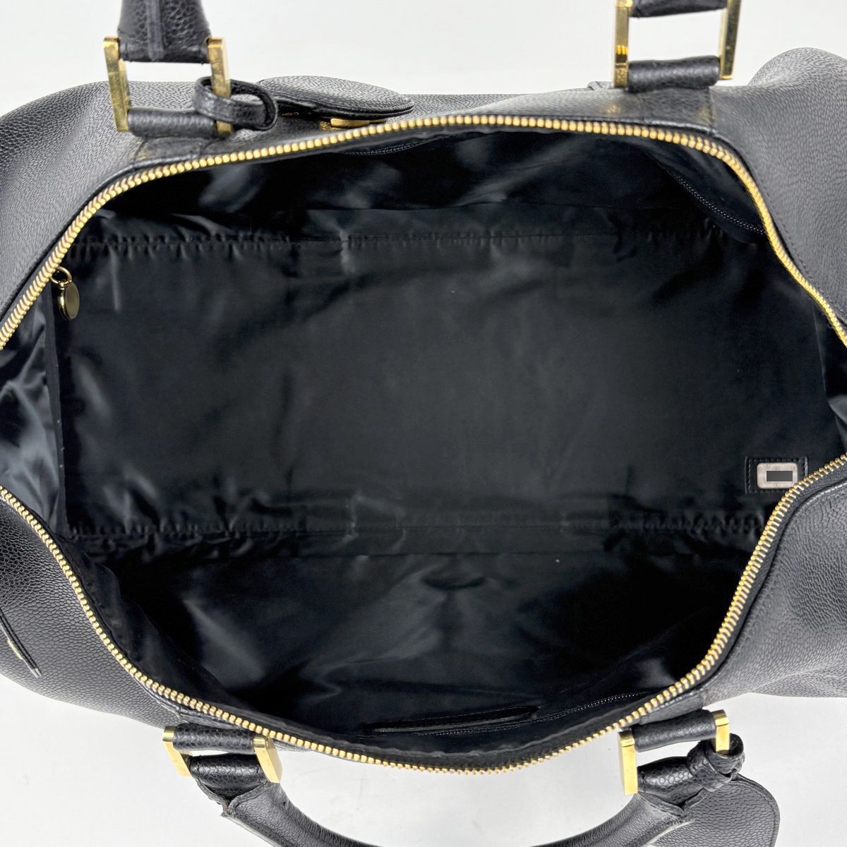 Chanel CC Logo Boston Bag 2-Way Caviar Leather Black — view 9