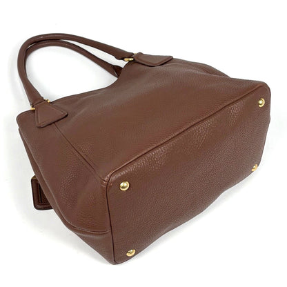 Prada Logo Tote 2-Way Leather Brown — view 2