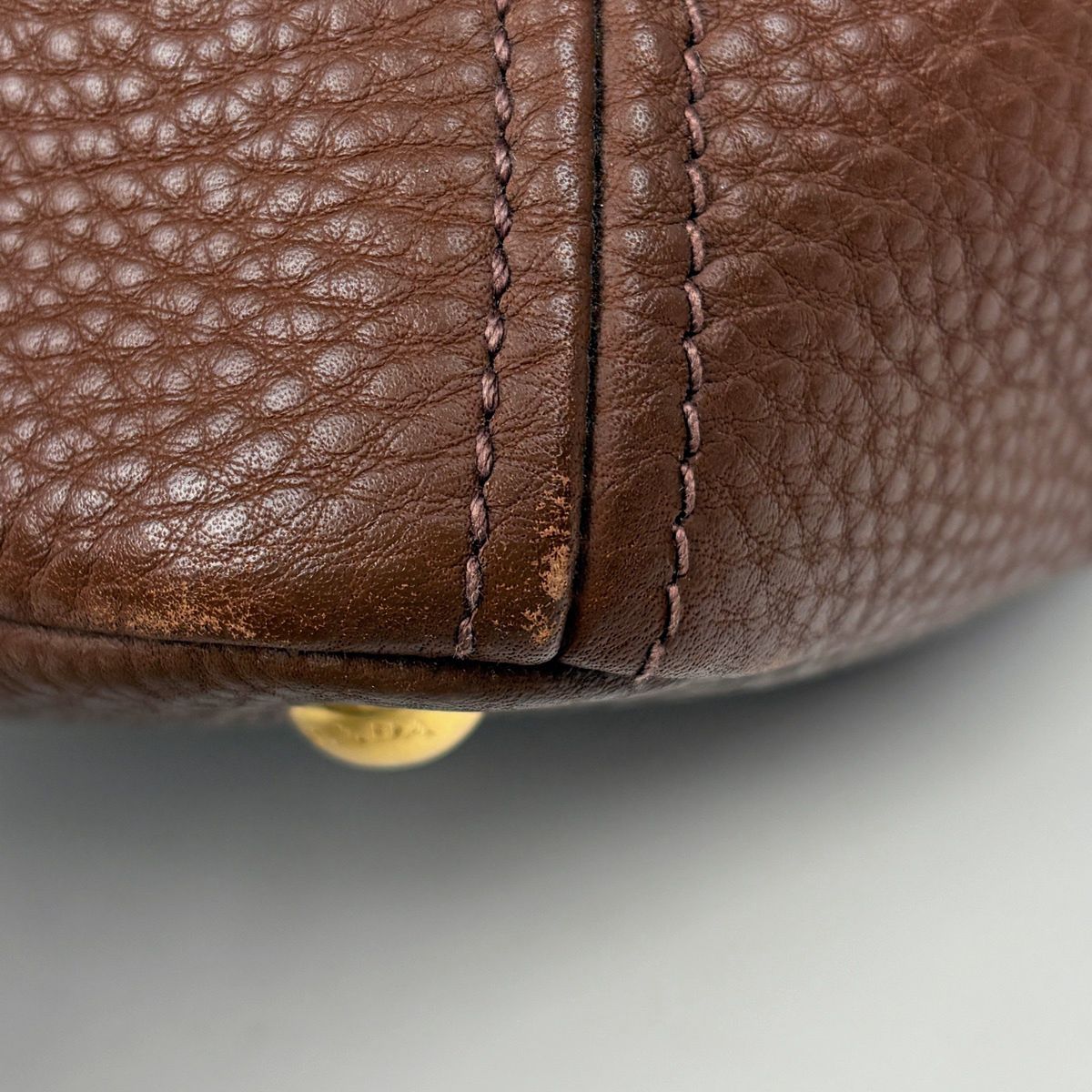 Prada Logo Tote 2-Way Leather Brown — view 3