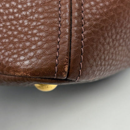 Prada Logo Tote 2-Way Leather Brown — view 3