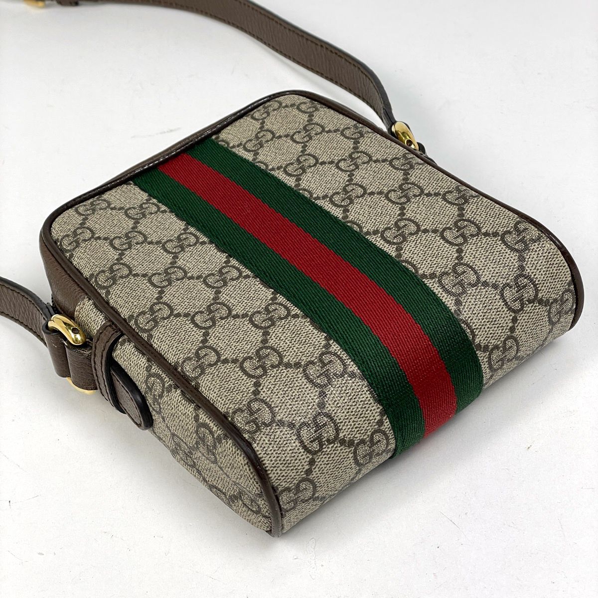 Gucci Ophidia GG Shoulder Bag Sherry Line Web Brown — view 2