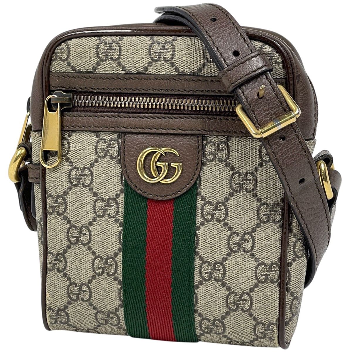 Gucci Ophidia GG Shoulder Bag Sherry Line Web Brown