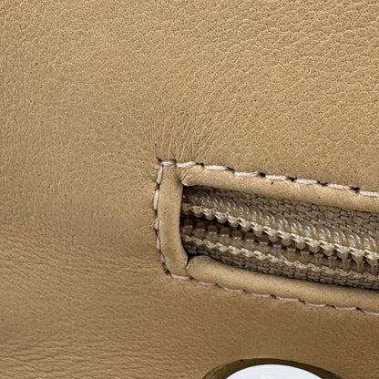 Chanel Quilted Double Flap Chain Shoulder Bag CC Logo Leather Beige — view 8