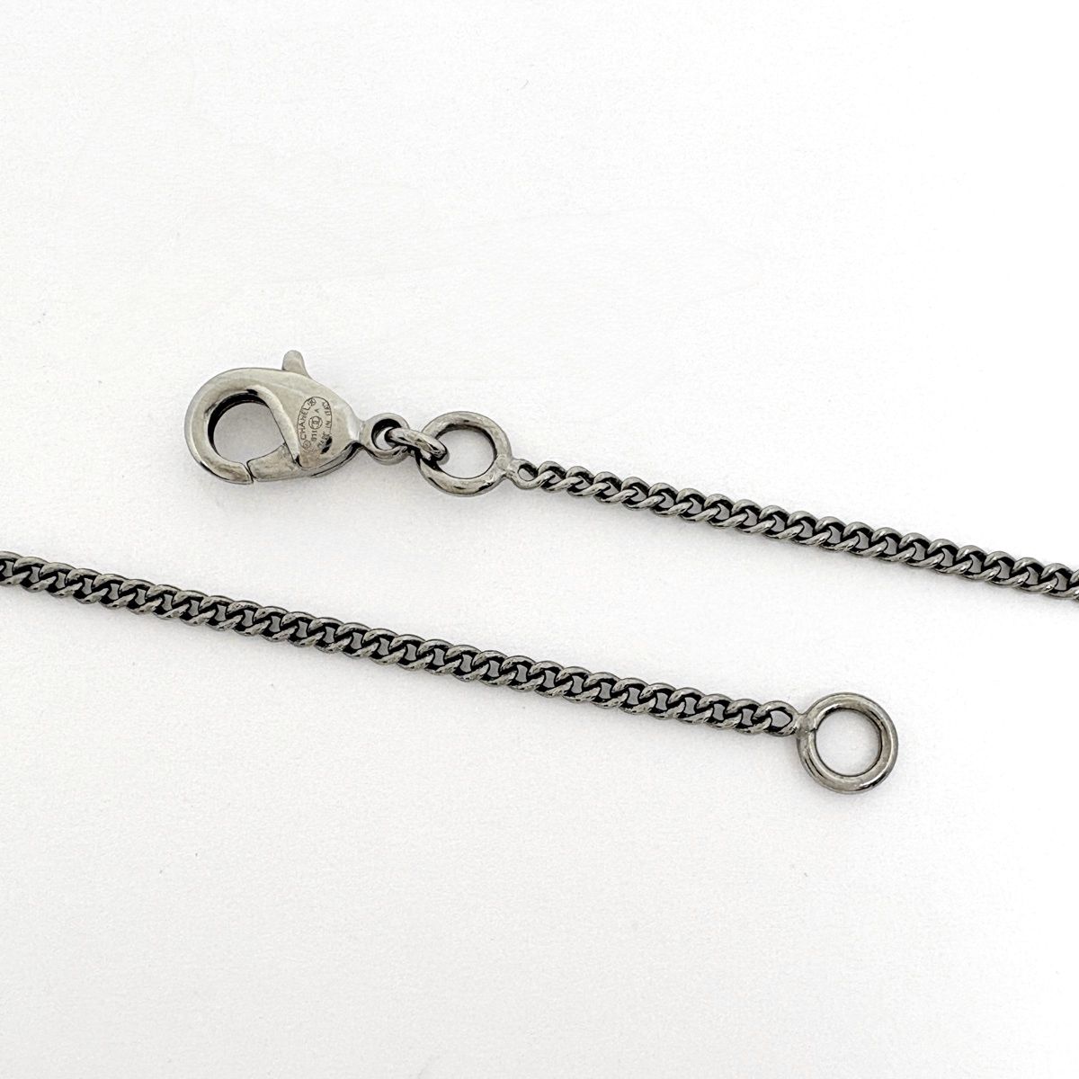 Chanel CC Logo Faux Pearl Necklace Silver Plated — view 3