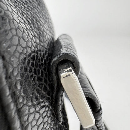 Chanel CC Logo Shoulder Bag Quilted Caviar Leather Black — view 4
