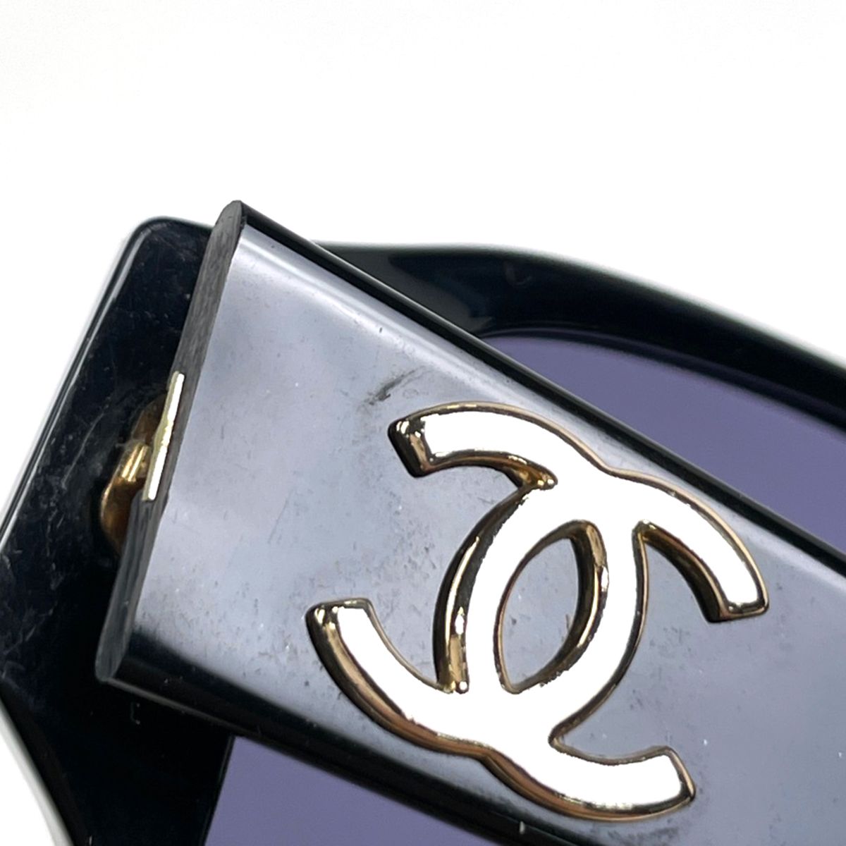 Chanel CC Logo Sunglasses Eyewear Acetate Black — view 4