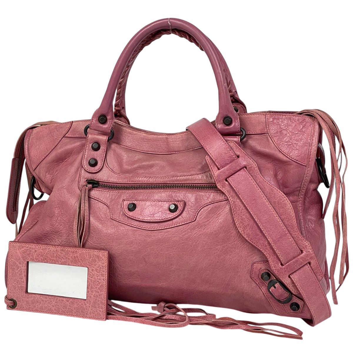 Balenciaga the City 2-Way Handbag Leather Pink