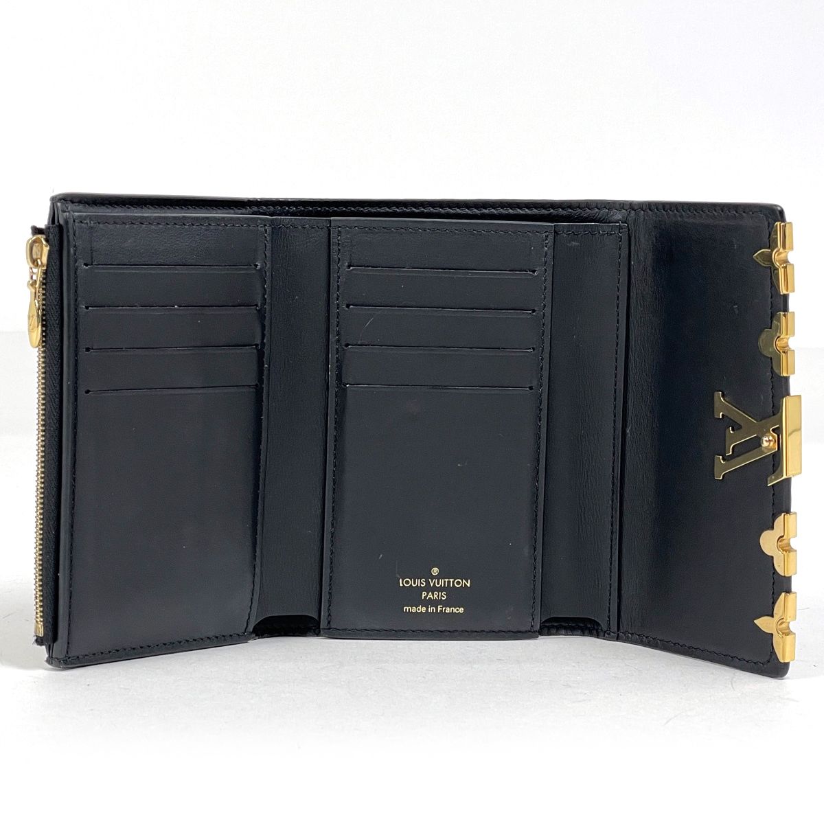 Louis Vuitton Portefeuille Capucines Compact Trifold Wallet Taurillon Black — view 8