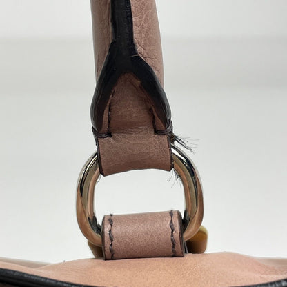 Prada Glace Zipper Handbag Side Leather Beige — view 7