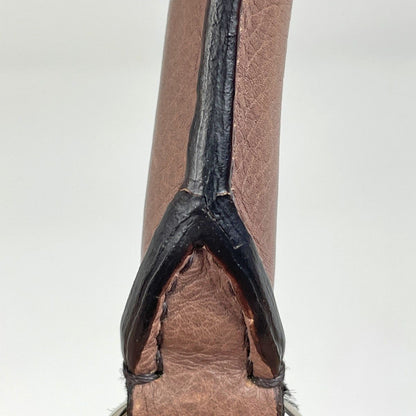 Prada Glace Zipper Handbag Side Leather Beige — view 6