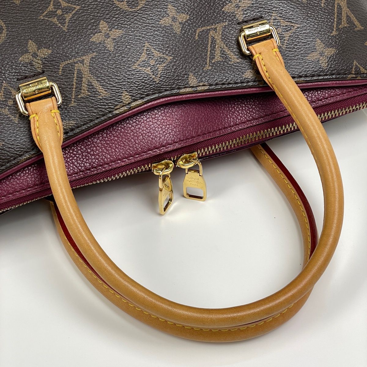 Louis Vuitton Pallas Shoulder Bag 2-Way Monogram Brown Aurore — view 7