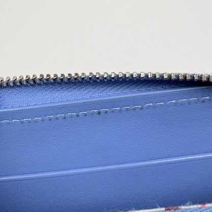 Chanel CC Logo Zip Around Coin Case Card Quilted Caviar Leather Blue — view 9