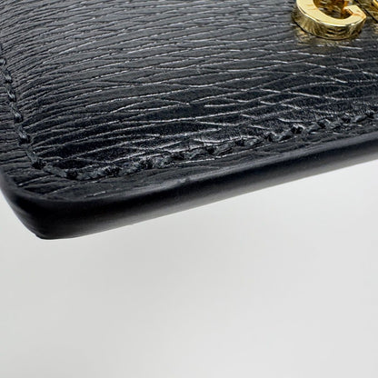 Gucci Logo Card Case Script Leather Black — view 3