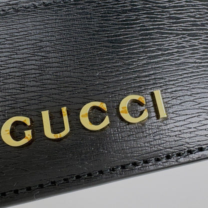 Gucci Logo Card Case Script Leather Black — view 4