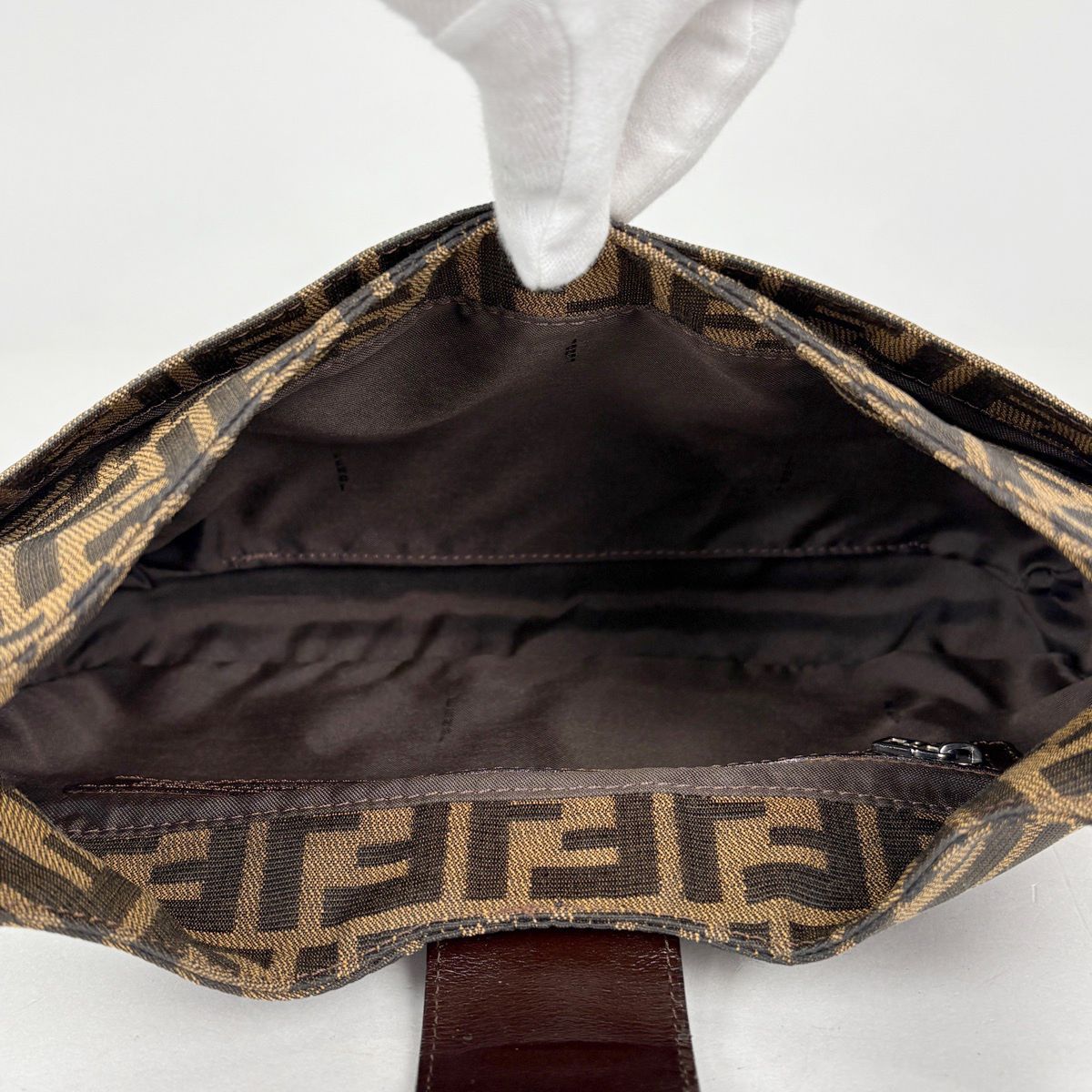 Fendi Zucca Pattern Shoulder Bag Canvas Brown — view 8