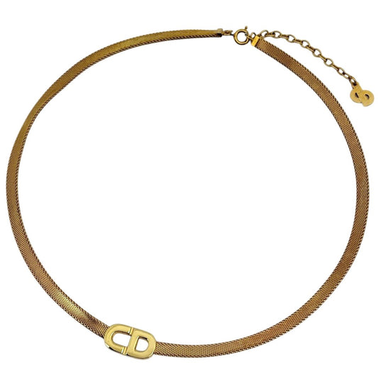 Dior Logo Necklace Choker CD Gold Plated