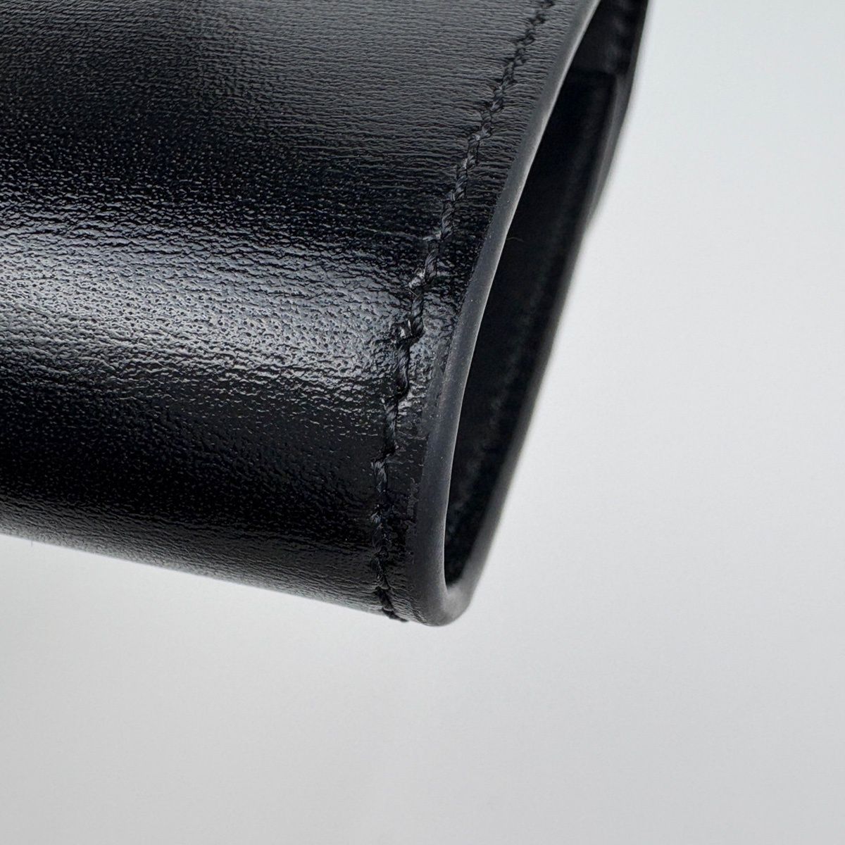 Celine Triomphe Trifold Wallet Leather Black — view 3
