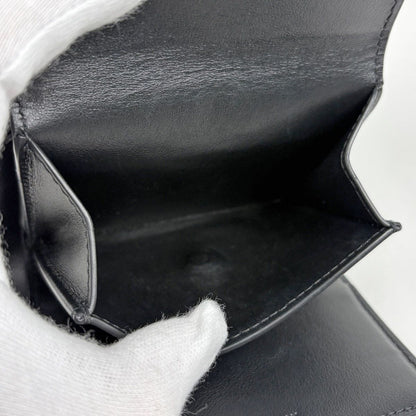Celine Triomphe Trifold Wallet Leather Black — view 7