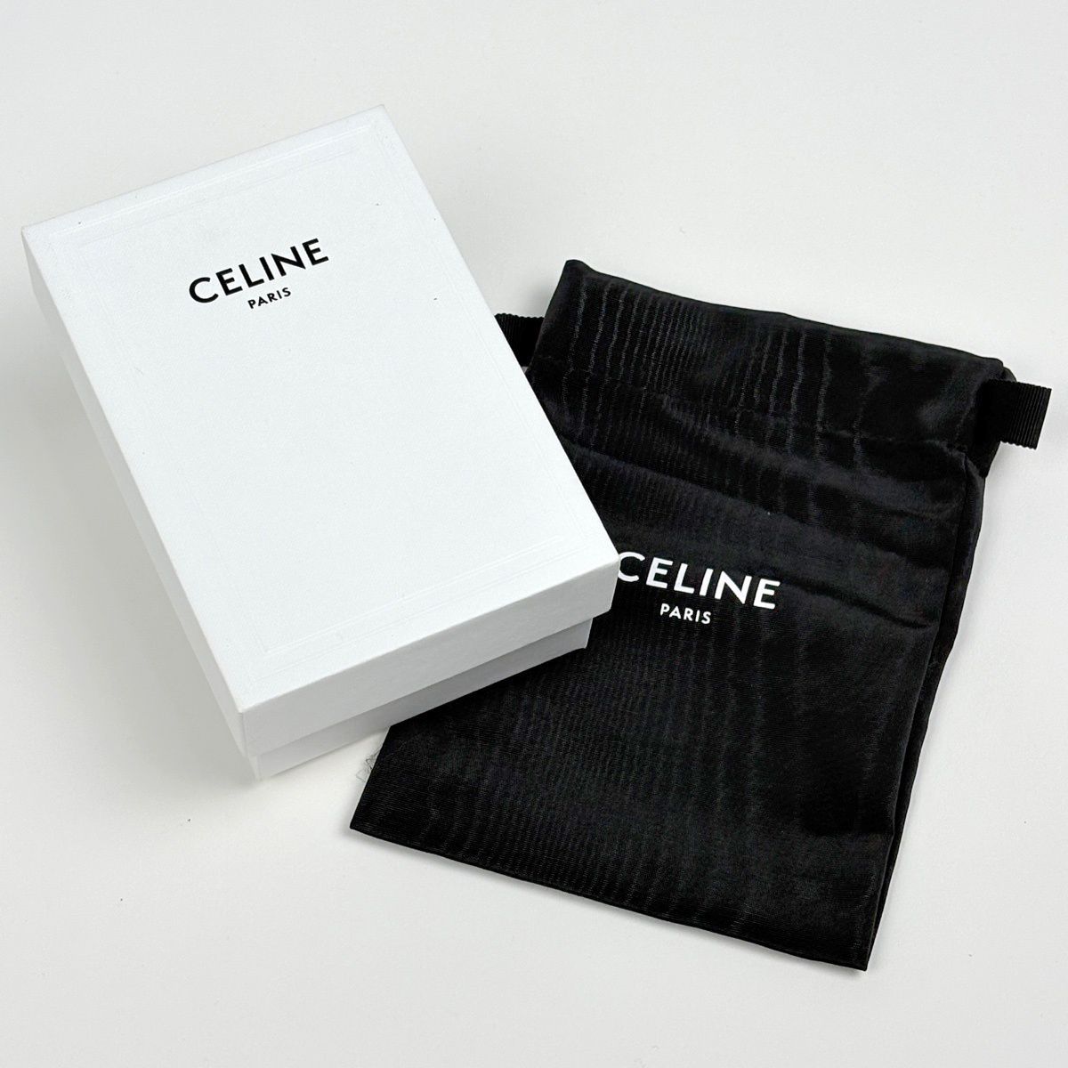 Celine Triomphe Trifold Wallet Leather Black — view 9