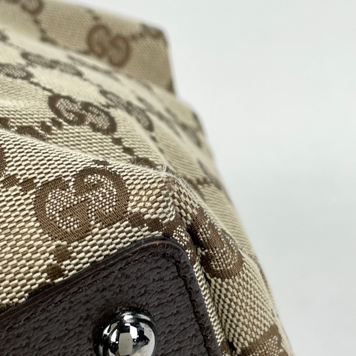 Gucci GG Pattern Tote Shoulder Bag Canvas Brown — view 3