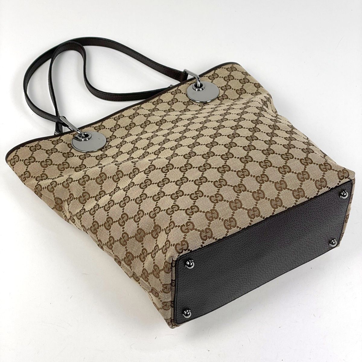 Gucci GG Pattern Tote Shoulder Bag Canvas Brown — view 2