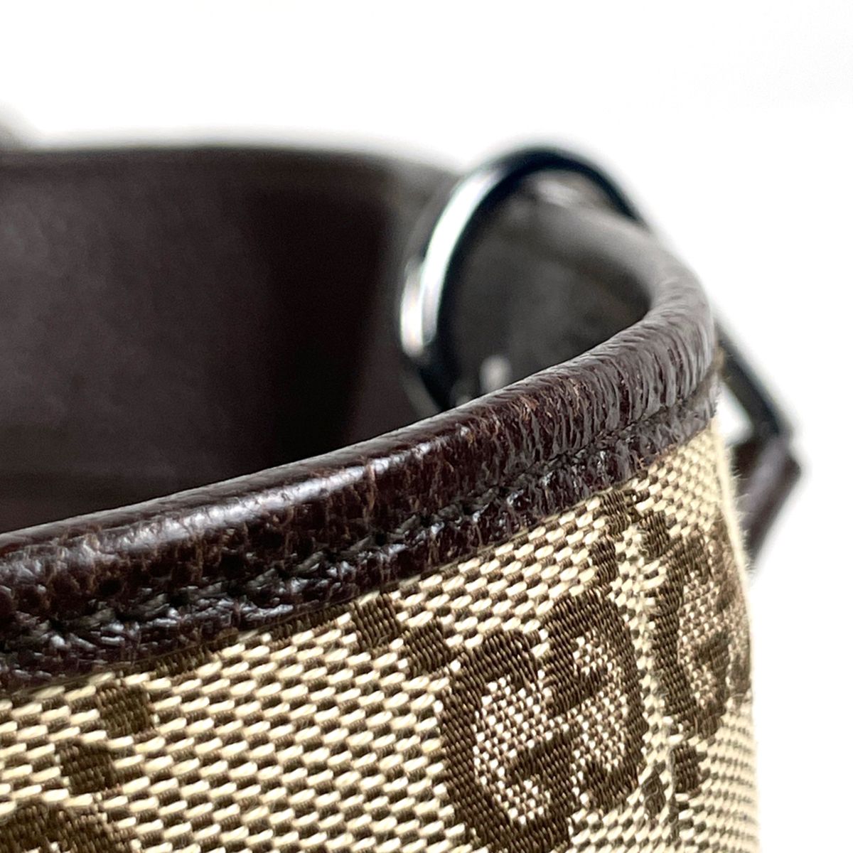 Gucci GG Pattern Tote Shoulder Bag Canvas Brown — view 4