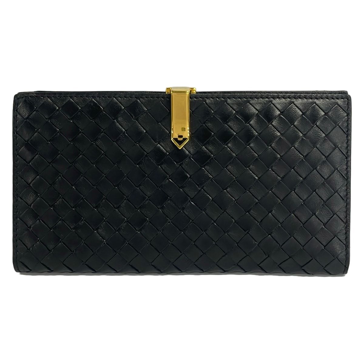 Bottega Veneta Wallet Intrecciato Black Leather
