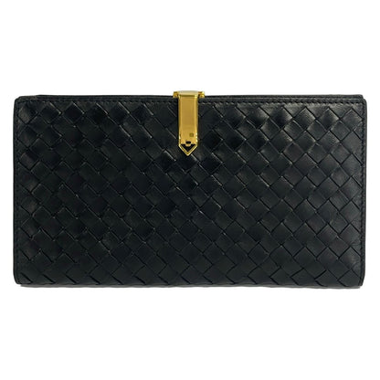 Bottega Veneta Wallet Intrecciato Black Leather