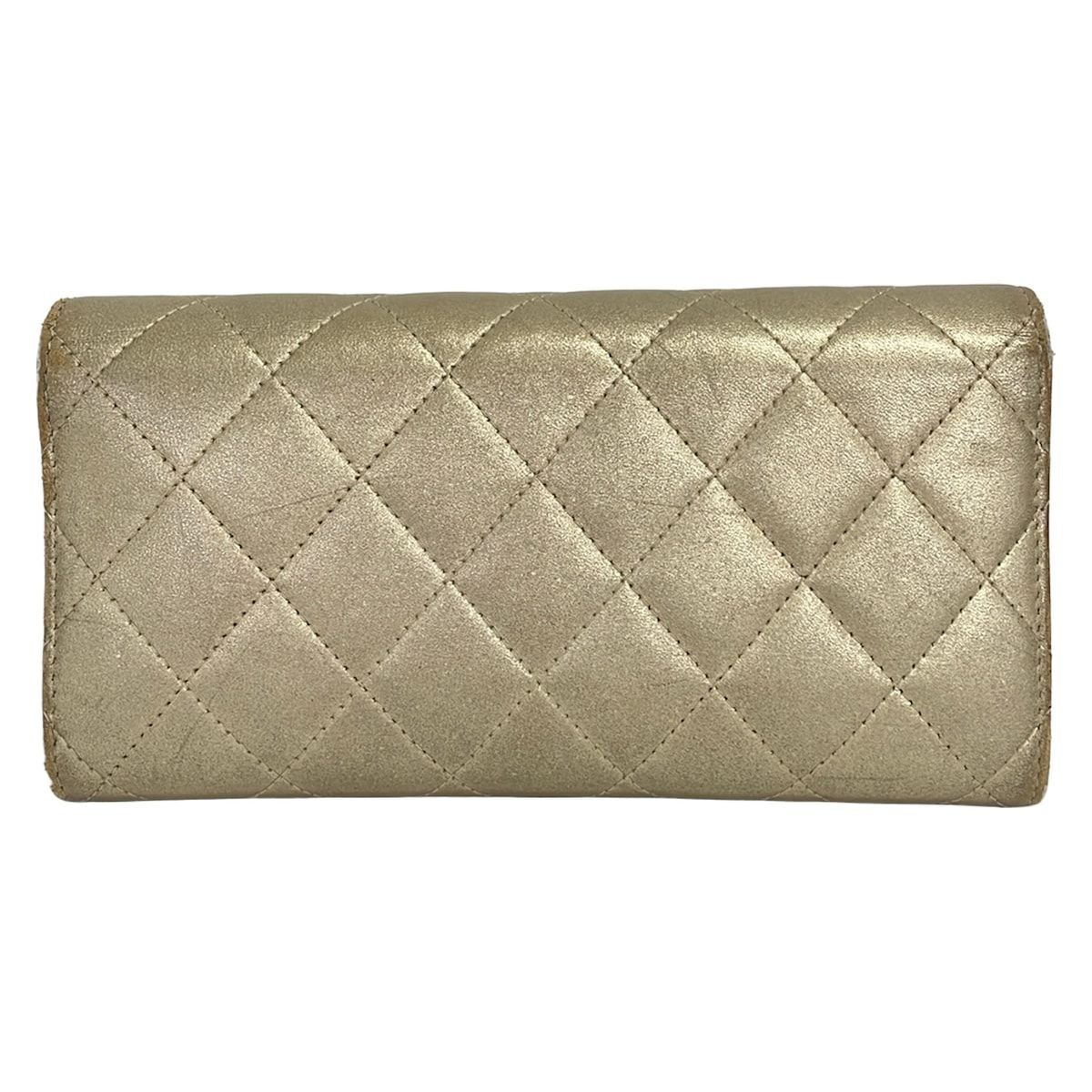 Chanel Wallet Quilted Gold Lambskin — view 2