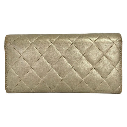 Chanel Wallet Quilted Gold Lambskin — view 2