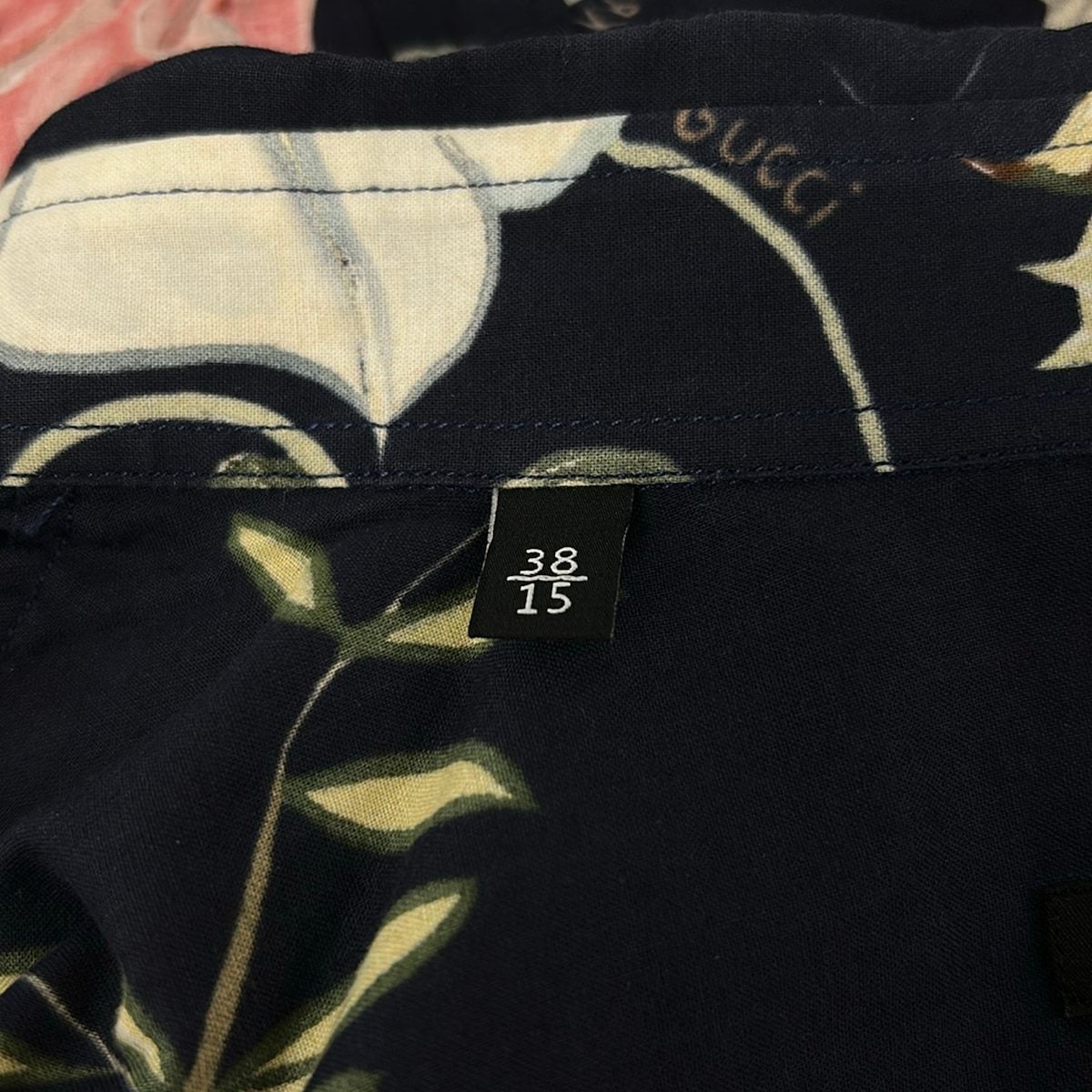 Gucci Long Sleeve Shirt Navy Multi Tropical Pattern — view 5