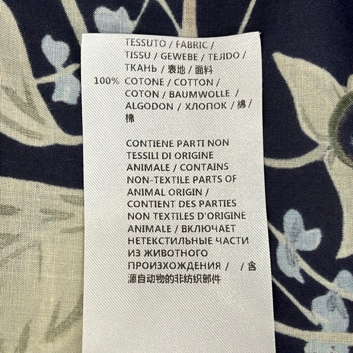 Gucci Long Sleeve Shirt Navy Multi Tropical Pattern — view 4