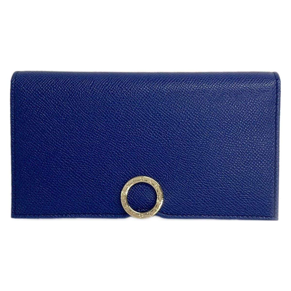 Bvlgari Wallet Blue Leather