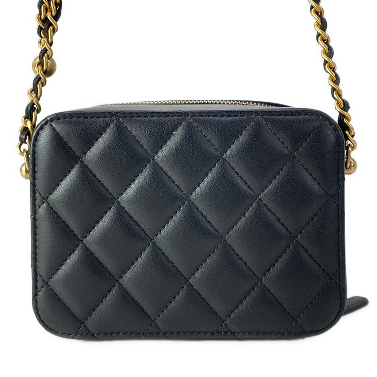 Chanel Shoulder Bag Quilted Mini Black Chain Gold Cocobol — view 3